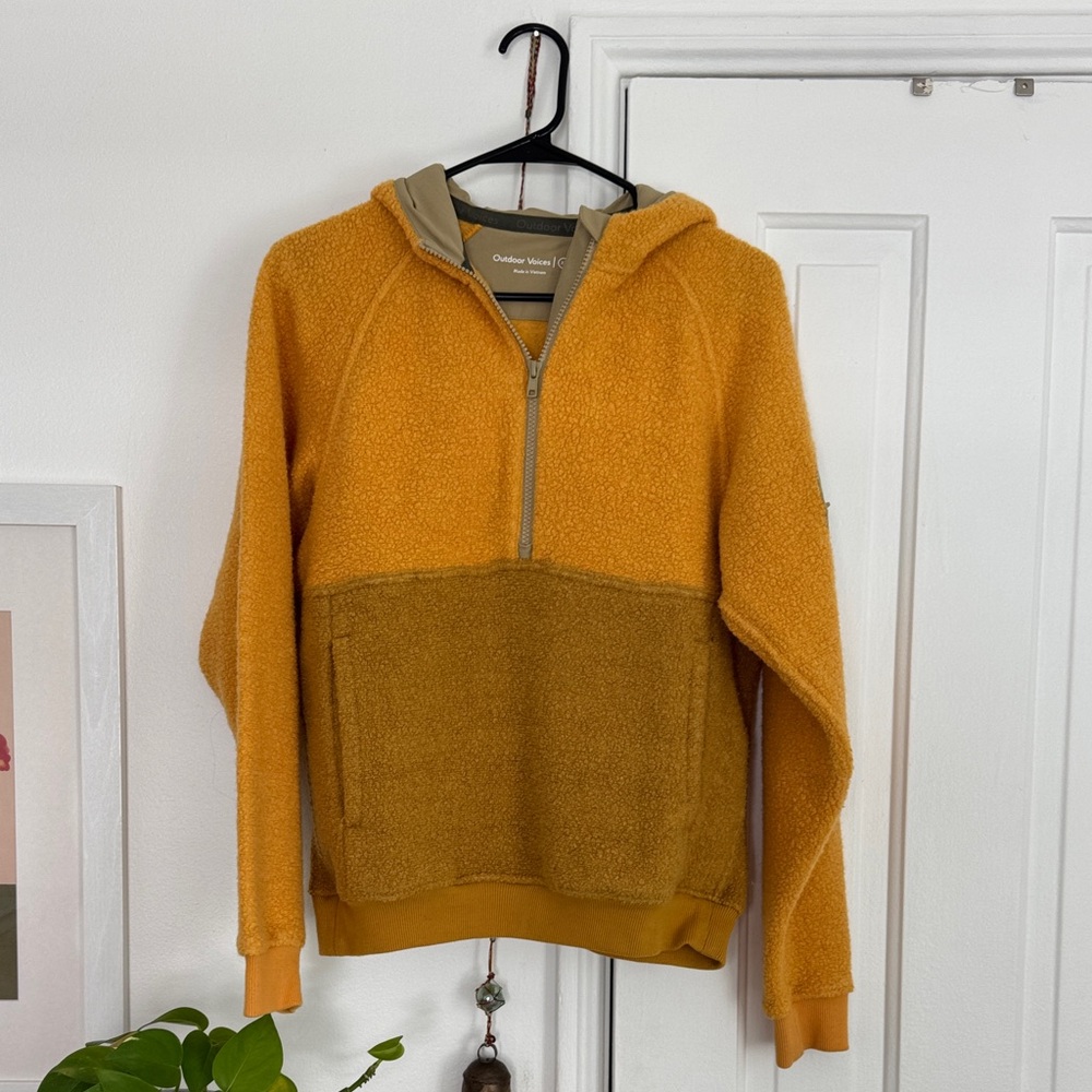 Outdoor Voices Mustard Zip-Up Sweater